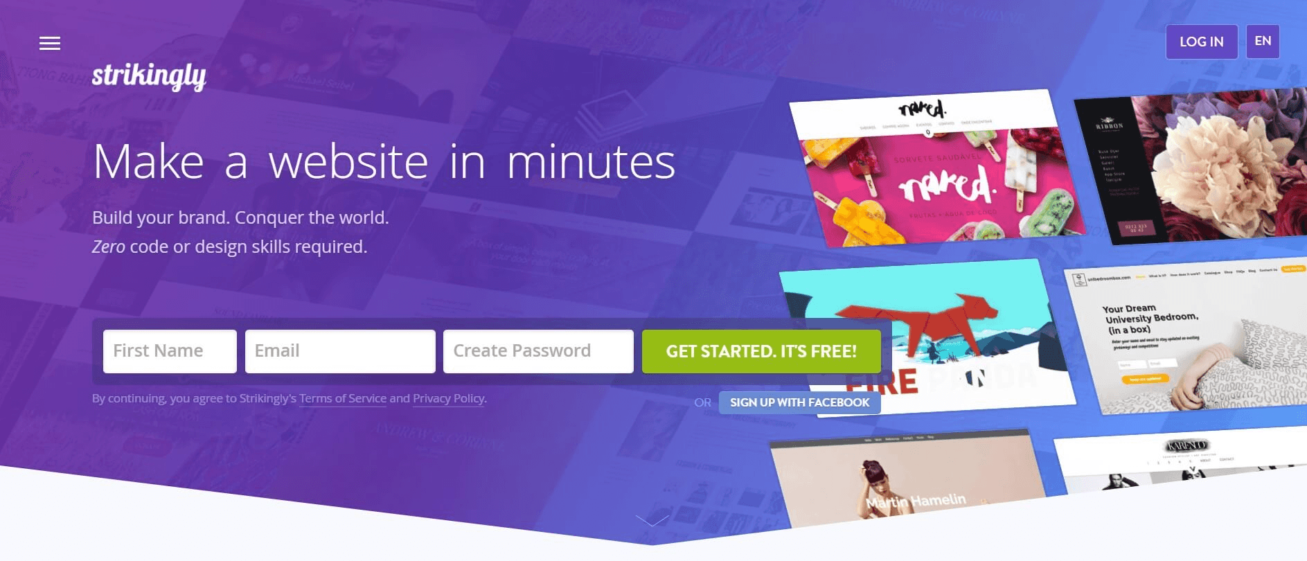 Image taken from Strikingly Product Image taken from Strikingly Product